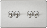 10AX 4G 2-way Toggle Switch - Brushed Chrome