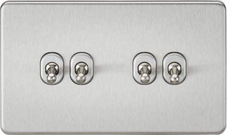 10AX 4G 2-way Toggle Switch - Brushed Chrome