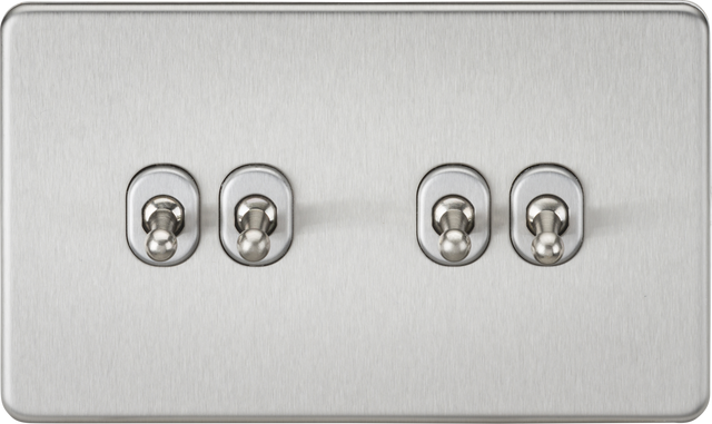 10AX 4G 2-way Toggle Switch - Brushed Chrome