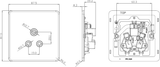 5A Unswitched Round Socket side view - Brushed Chrome with Grey Insert