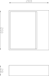 230V IP44 5W LED Square Wall/Guide Light side view