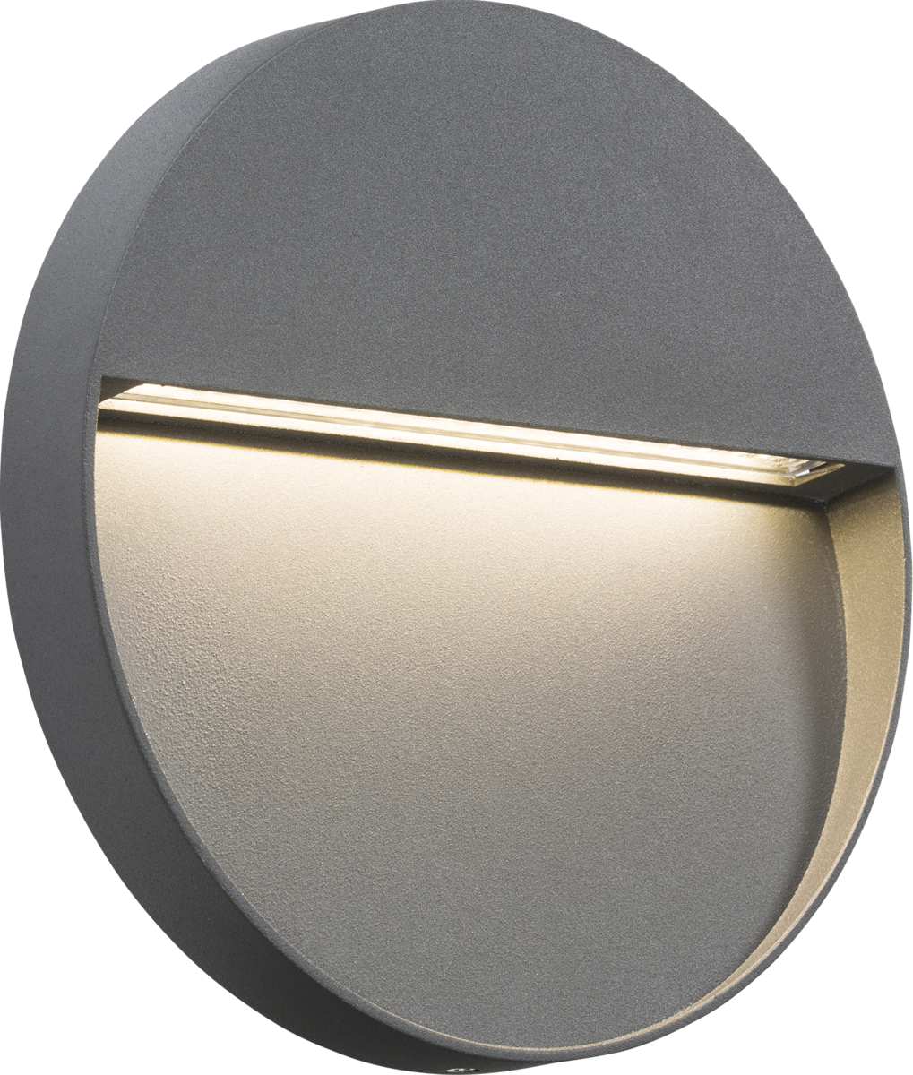 230V IP44 5W LED Round Wall/Guide Light - Grey