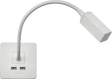 230V LED Dimmable Reading Light with Dual USB A+A - Matt White