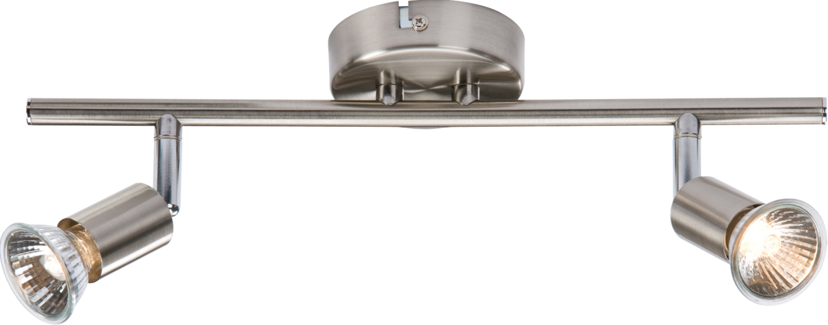 230V GU10 Twin Bar Spotlight - Brushed Chrome finish
