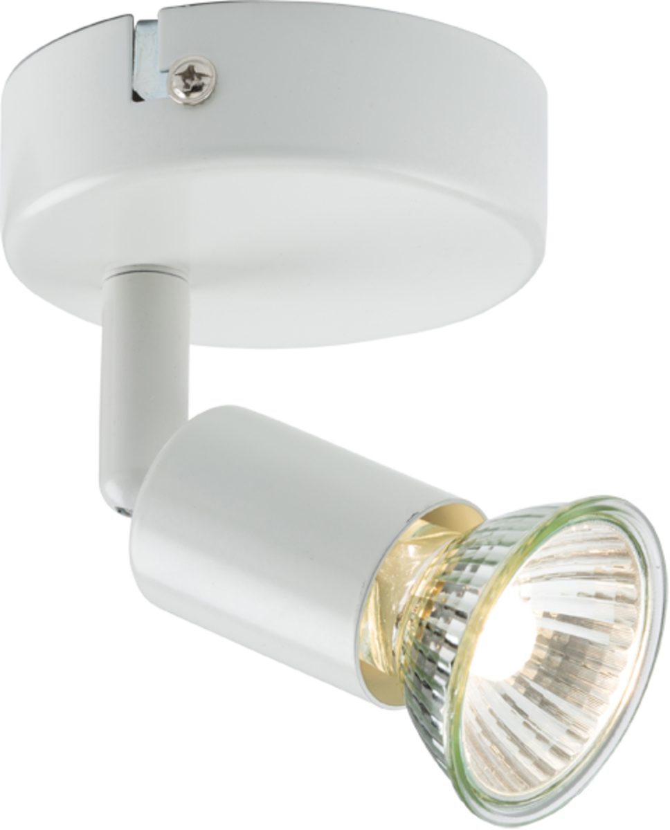 230V GU10 Single Spotlight - White with Adjustable Directional Head