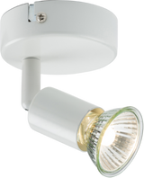 230V GU10 Single Spotlight - White with Adjustable Directional Head
