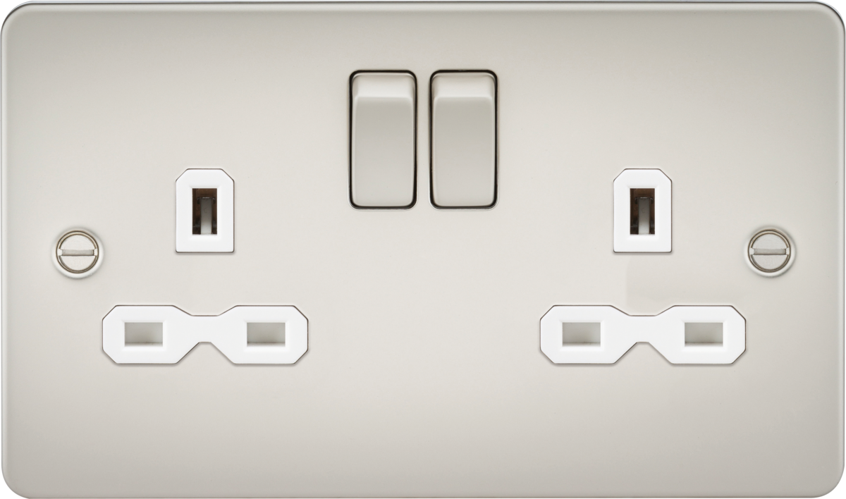 Pearl 13A 2G DP Switched Socket with Twin Earths - FPR9000PLW
