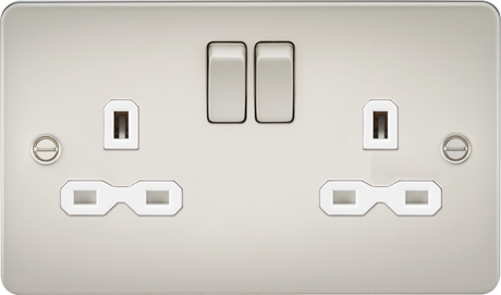 Pearl 13A 2G DP Switched Socket with Twin Earths - FPR9000PLW