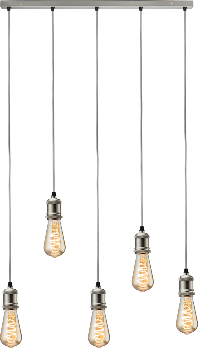 CALLA Vintage 5 Light Bar Pendant - Brushed Chrome