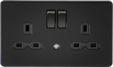 13A 2G DP Switched Socket with Photocell Nightlight Function - Matt Black