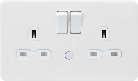 Matt White 13A DP Switched Socket with Nightlight Function