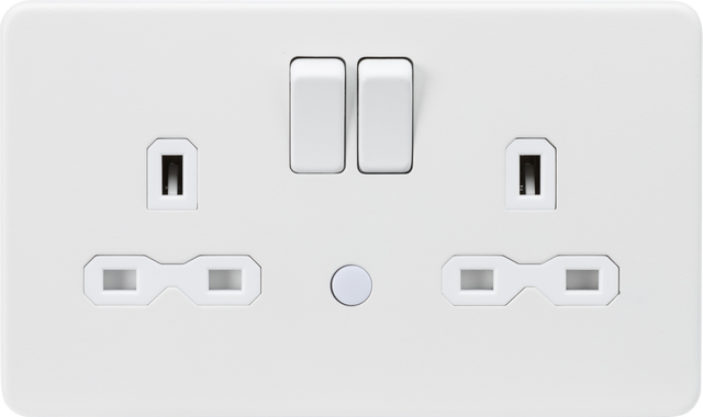 Matt White 13A DP Switched Socket with Nightlight Function