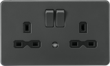 13A 2G DP Switched Socket with Photocell Nightlight Function - Anthracite
