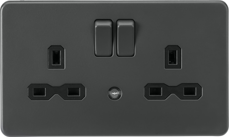 13A 2G DP Switched Socket with Photocell Nightlight Function - Anthracite