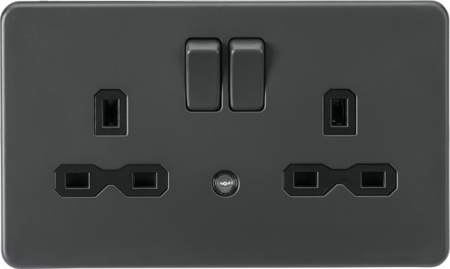 13A 2G DP Switched Socket with Photocell Nightlight Function - Anthracite