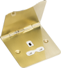 13A 1G Unswitched Floor Socket - Brushed Brass with White Insert