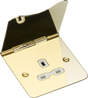13A 1G Unswitched Floor Socket - Polished Brass with White Insert