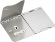 13A 2G Unswitched Floor Socket - Brushed Chrome with White Insert
