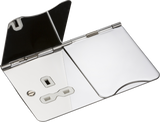13A 2G Unswitched Floor Socket - Polished Chrome with White Insert