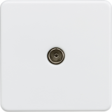 ML Accessories TV Outlet (Non-Isolated) - Matt White, Screwless Design