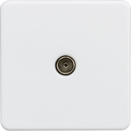 ML Accessories TV Outlet (Non-Isolated) - Matt White, Screwless Design