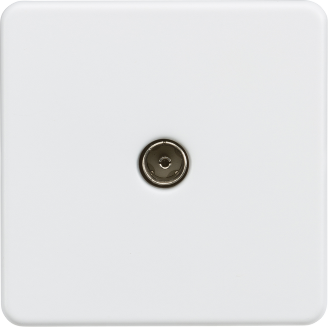 ML Accessories TV Outlet (Non-Isolated) - Matt White, Screwless Design