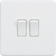 10AX 2G 2-way Switch - Matt White, Screwless Design