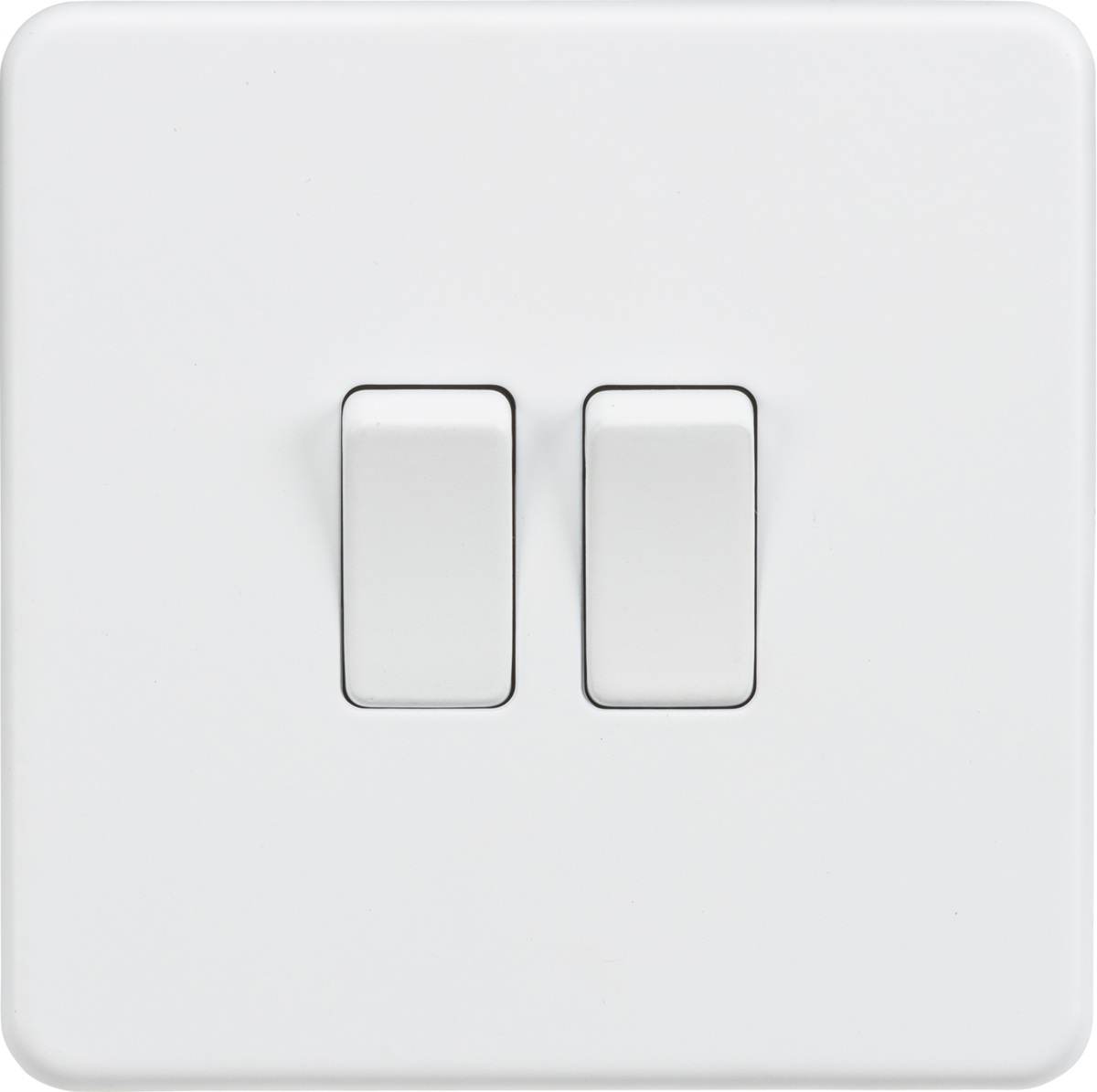 10AX 2G 2-way Switch - Matt White, Screwless Design