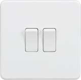 10AX 2G 2-way Switch - Matt White, Screwless Design