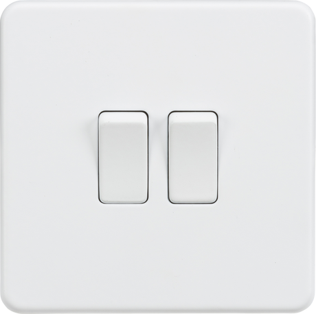 10AX 2G 2-way Switch - Matt White, Screwless Design