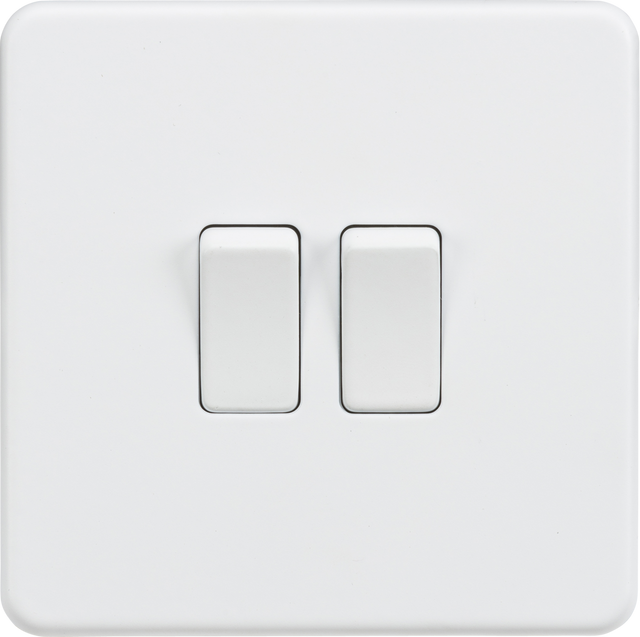 10AX 2G 2-way Switch - Matt White, Screwless Design