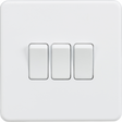 10AX 3G 2-way Switch - Matt White, Screwless Low Profile Design