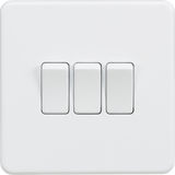 10AX 3G 2-way Switch - Matt White, Screwless Low Profile Design