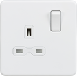 13A 1G DP Switched Socket - Matt White with White Insert