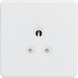 5A Unswitched Round Socket - Matt White - Screwless Design