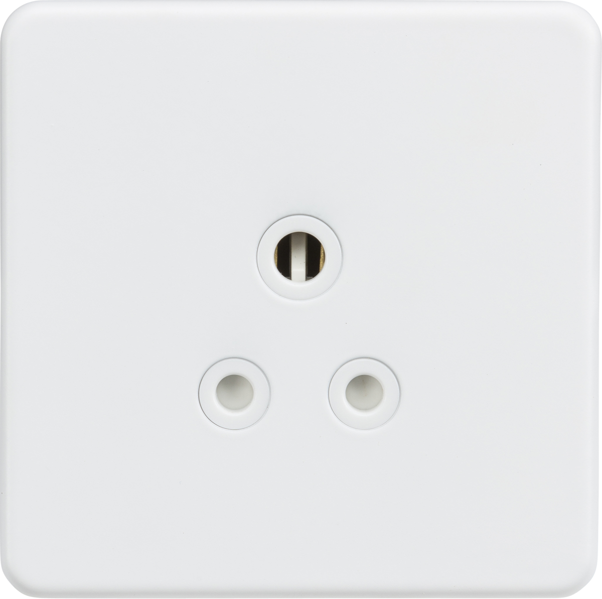 5A Unswitched Round Socket - Matt White - Screwless Design