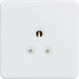 5A Unswitched Round Socket - Matt White - Screwless Design