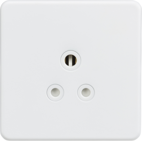5A Unswitched Round Socket - Matt White - Screwless Design
