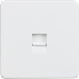 Telephone Extension Socket - Matt White - Screwless Design
