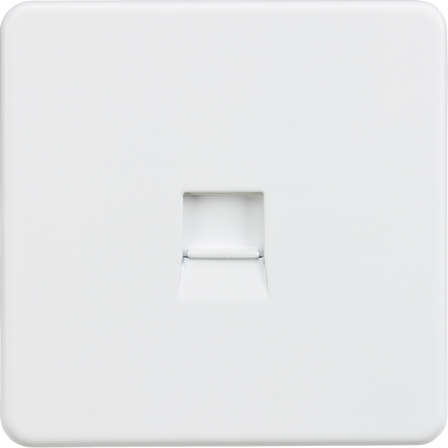 Telephone Extension Socket - Matt White - Screwless Design