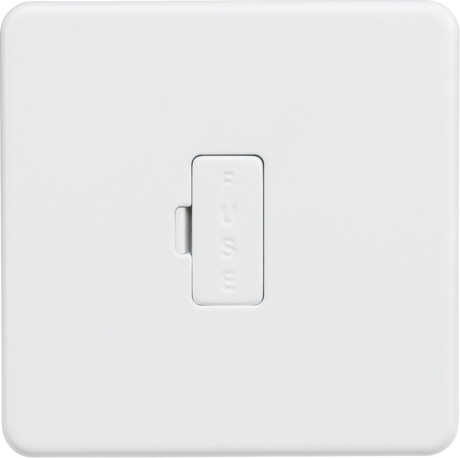 Knightsbridge 13A Fused Spur Unit - Matt White, Screwless Design