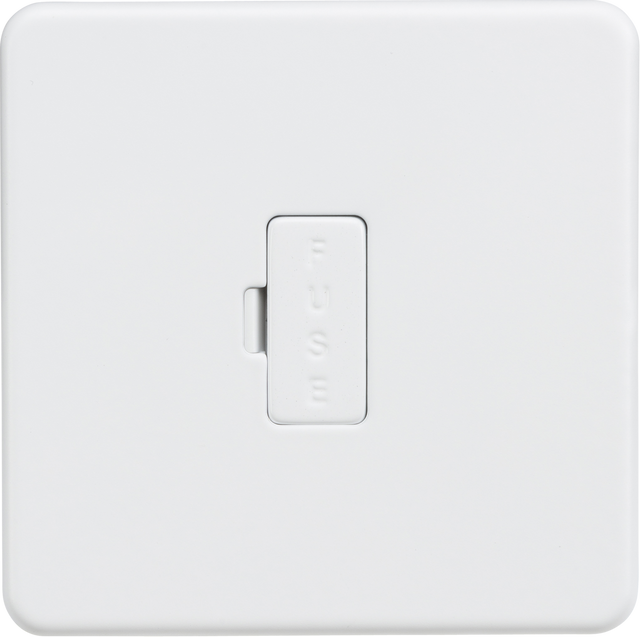Knightsbridge 13A Fused Spur Unit - Matt White, Screwless Design