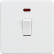20A 1G DP Switch with Neon - Matt White - Screwless Design