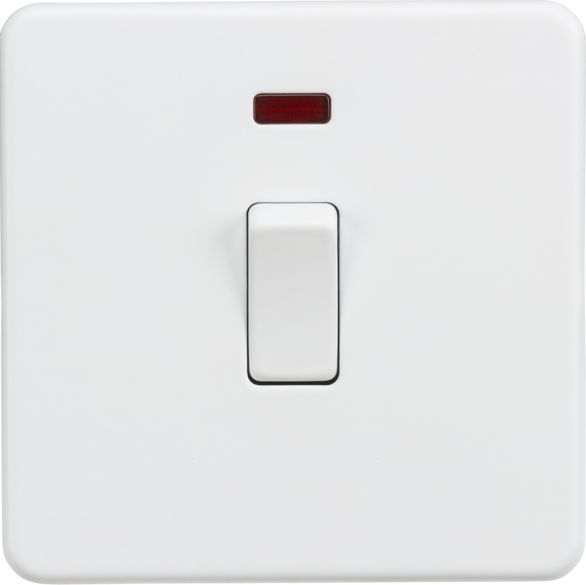 20A 1G DP Switch with Neon - Matt White - Screwless Design