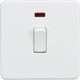 20A 1G DP Switch with Neon - Matt White - Screwless Design