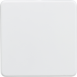 1G Blanking Plate - Matt White, Screwless design in a low-profile finish.