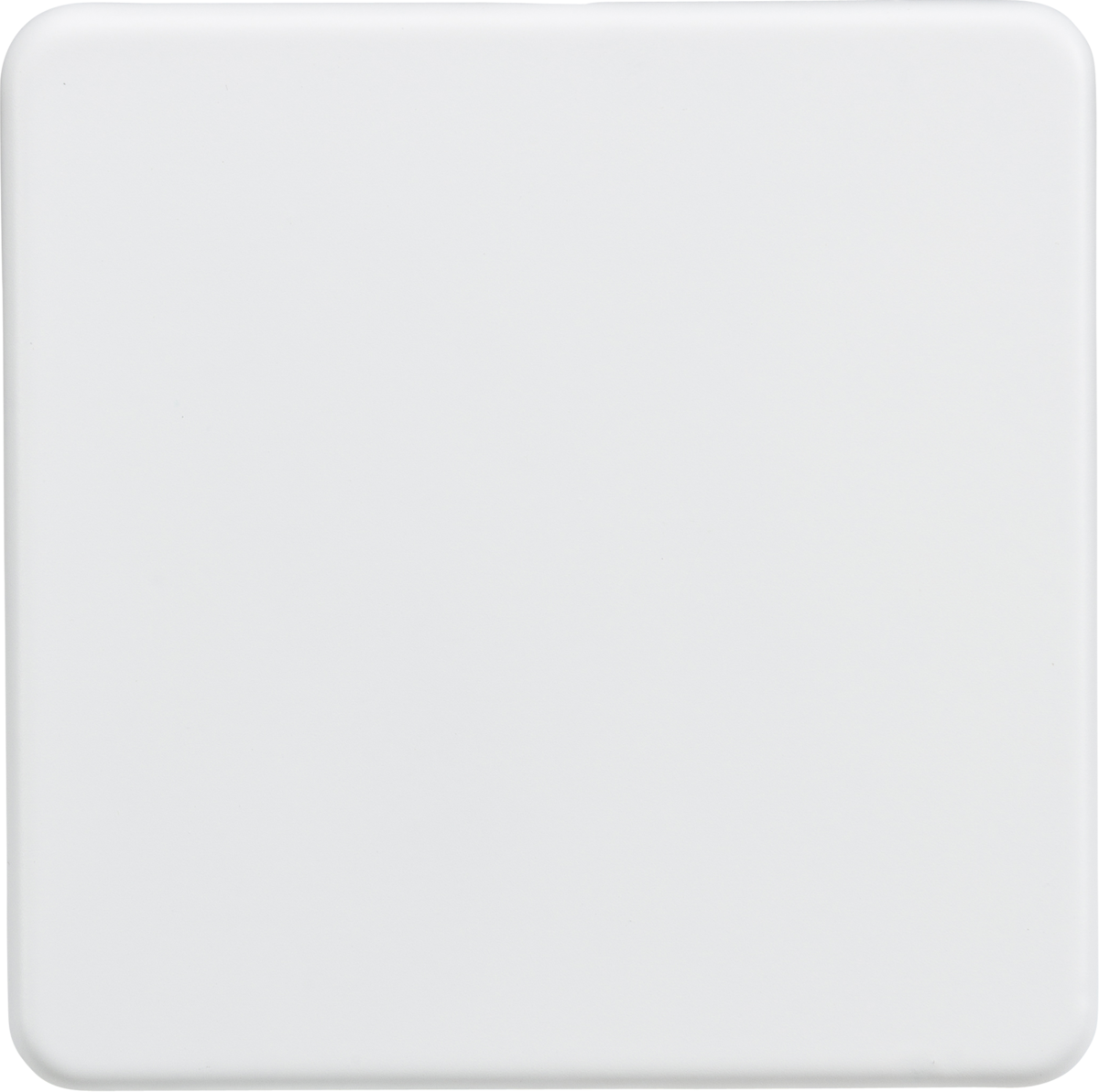 1G Blanking Plate - Matt White, Screwless design in a low-profile finish.