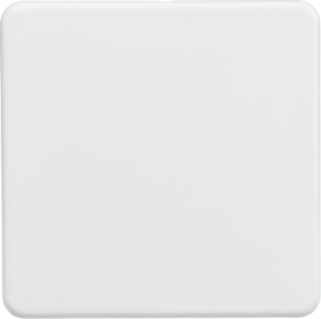 1G Blanking Plate - Matt White, Screwless design in a low-profile finish.