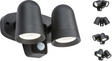 230V IP65 18W LED Black Twin Spot Floodlight with PIR - Featured Image