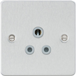 5A Unswitched Socket - Brushed Chrome with Grey Insert